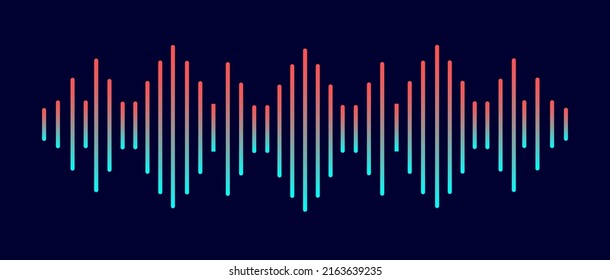 Sound wave. Multicolored audio equalizer. Audio digital signal. Voice sound wave. Motion sound wave. Music element for design audio player.
