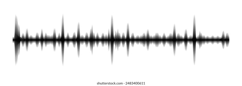 Sound wave. Music audio frequency, voice waveform, electronic radio signal, volume level, track symbol. Abstract noise pulses curve line. Vector illustration isolated.