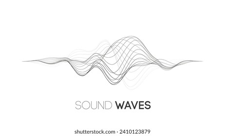 Sound wave music background. Audio waves abstract pulse background.