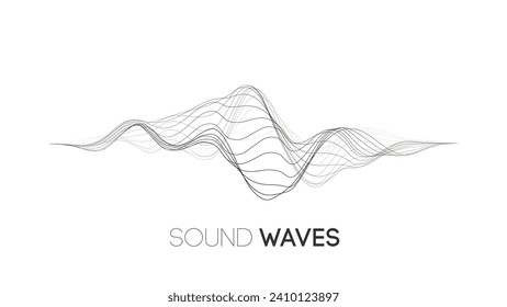 Sound wave music background. Audio waves abstract pulse background.