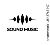 sound wave music dj logo design concept silhouette