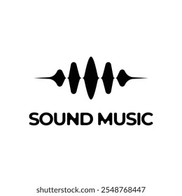 sound wave musik dj logo design konzept silhouette