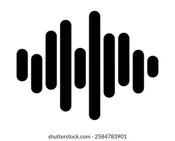 Sound wave music icon vector. sound beat symbol. sound frequency, equalizer, tune vector on white background