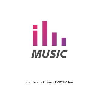 sound wave music logo vector icon template