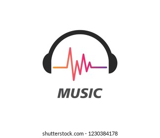 sound wave music logo vector icon template