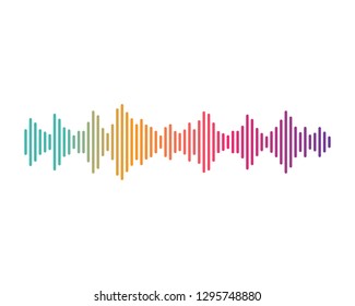 sound wave music logo vector template