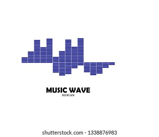 Sound wave music logo vector template - Vector
