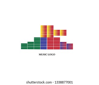 Sound wave music logo vector template - Vector
