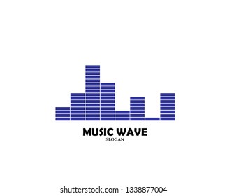 Sound wave music logo vector template - Vector
