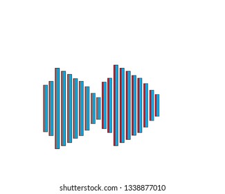 Sound wave music logo vector template - Vector
