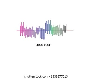 Sound wave music logo vector template - Vector
