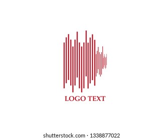 Sound wave music logo vector template - Vector
