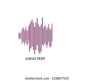 Sound wave music logo vector template - Vector
