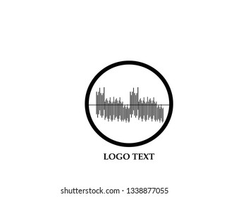 Sound wave music logo vector template - Vector
