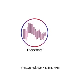 Sound wave music logo vector template - Vector
