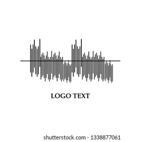 Sound wave music logo vector template - Vector
