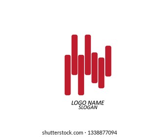 Sound wave music logo vector template - Vector
