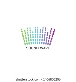 sound wave music logo vector template - Vector