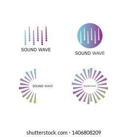 sound wave music logo vector template - Vector