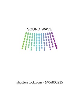 sound wave music logo vector template - Vector