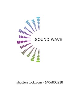sound wave music logo vector template - Vector