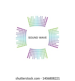 sound wave music logo vector template - Vector