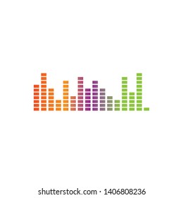 sound wave music logo vector template - Vector
