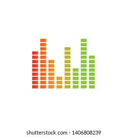 sound wave music logo vector template - Vector