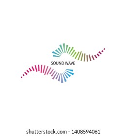 sound wave music logo vector template - Vector
