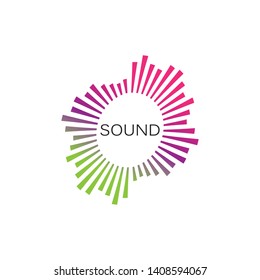 sound wave music logo vector template - Vector