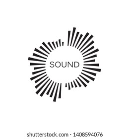 sound wave music logo vector template - Vector