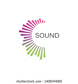 sound wave music logo vector template - Vector