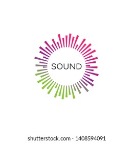 Sound Wave Music Logo Vector Template - Vector