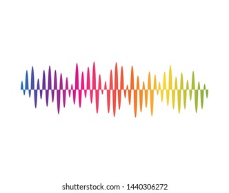 sound wave music logo vector template.  Audio colorful wave logo. Vector equalizer element. Audio technology, musical pulse. motion sound wave abstract vector background.
