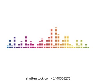 sound wave music logo vector template.  Audio colorful wave logo. Vector equalizer element. Audio technology, musical pulse. motion sound wave abstract vector background.