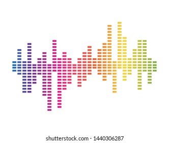 sound wave music logo vector template.  Audio colorful wave logo. Vector equalizer element. Audio technology, musical pulse. motion sound wave abstract vector background.