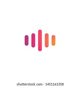 sound wave music logo vector template