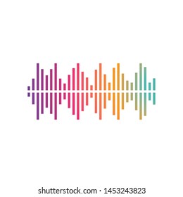 sound wave music logo vector template