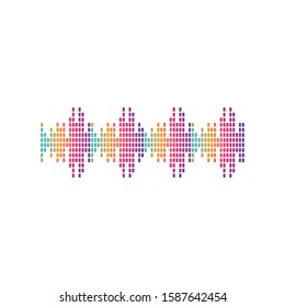 sound wave music logo vector template