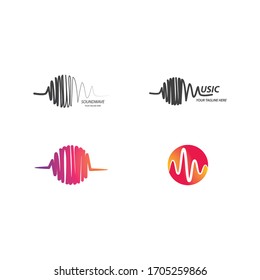 sound wave music logo vector template