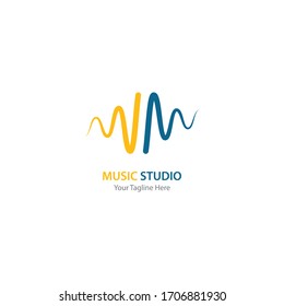 sound wave music logo vector template