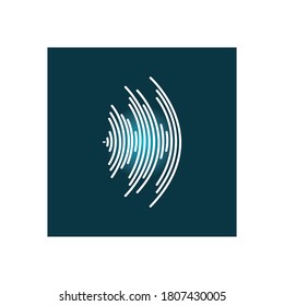 plantilla vectorial del logotipo de la música de onda sonora
