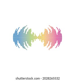 Sound wave music logo vector design
