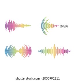 Sound wave music logo vector design