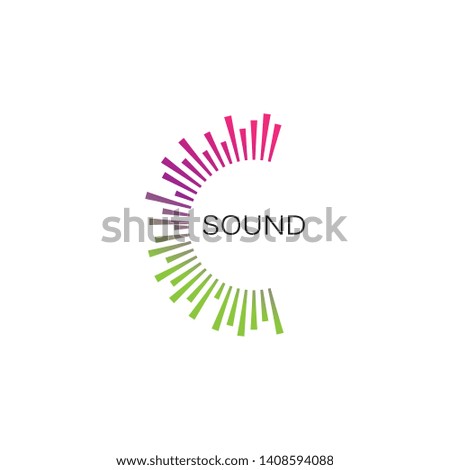 sound wave music logo vector template - Vector