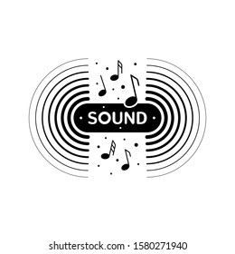 sound and sound wave. sound and music notes. note symbols