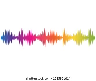 sound wave music vector template. Audio colorful  technology, musical pulse.