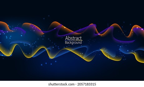 Sound wave on a dark background. vector illustration. multicolored sound wave.