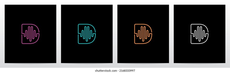 Onda De Sonido Sobre Letra De Esquema Diseño De Logotipo D