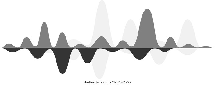 Sound wave oscillating, creating a dynamic visual representation of audio frequencies, ideal for music, podcast, or technology related projects